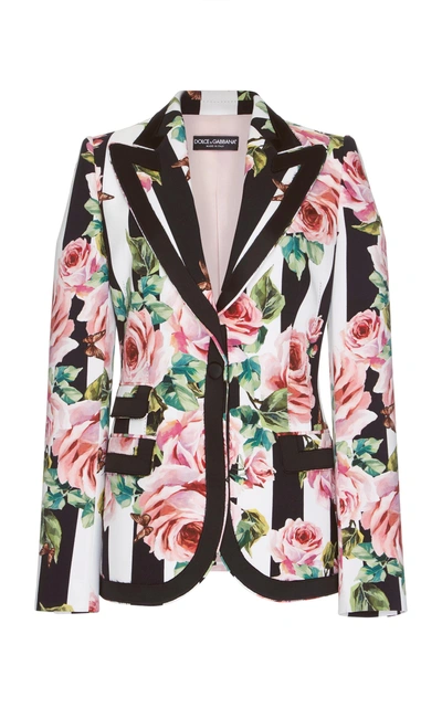 Shop Dolce & Gabbana Rose Printed Blazer In Floral