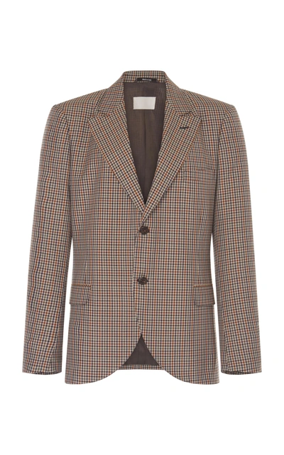 Shop Maison Margiela Micro Check Relaxed Jacket In Plaid