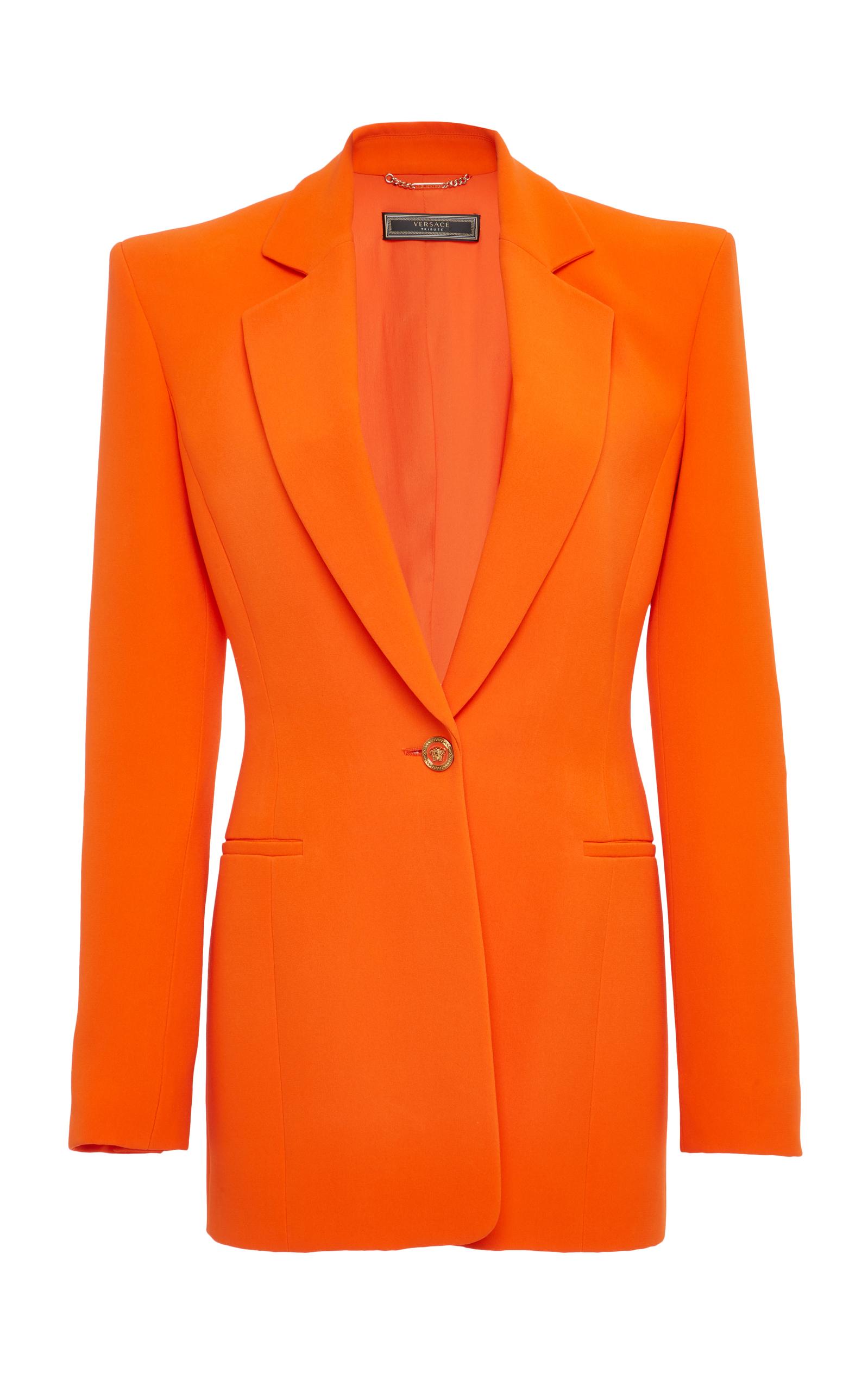 Versace Silk Cady Blazer In Orange | ModeSens