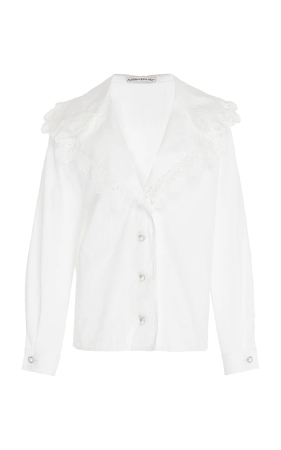 Shop Alessandra Rich Long Sleeve Shirt In White