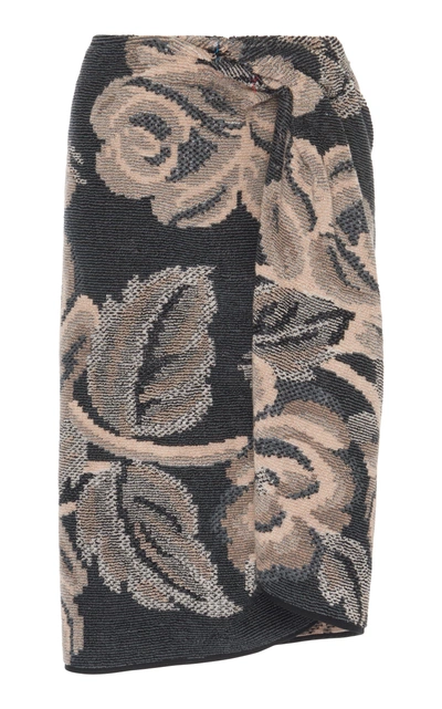Shop Maison Margiela Knit Towel Wrap Skirt In Multi