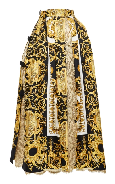 Shop Versace Silk And Lace Ball Skirt In Print