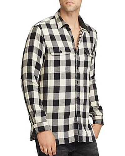 Shop Polo Ralph Lauren James Flannel Long Sleeve Button-down Shirt In Cream / Black