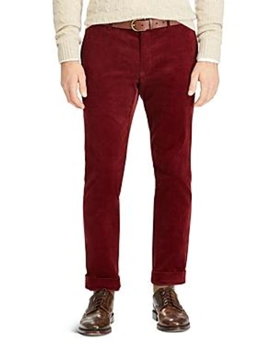 Shop Polo Ralph Lauren Stretch Slim Fit Corduroy Pants In Barclay Red