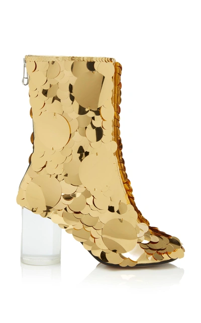 Shop Maison Margiela Sock Paillettes Boot In Gold