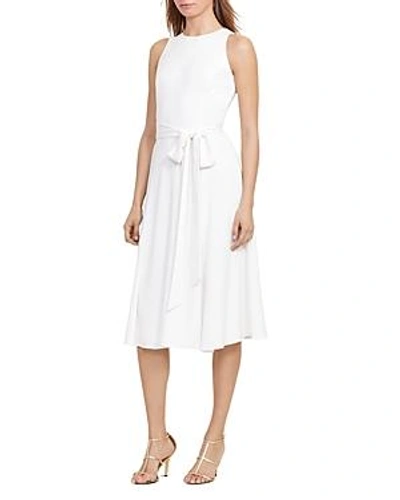 Shop Ralph Lauren Lauren  Tie-waist Dress In Ivory