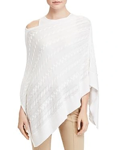 Shop Ralph Lauren Lauren  Cable-knit Poncho In White