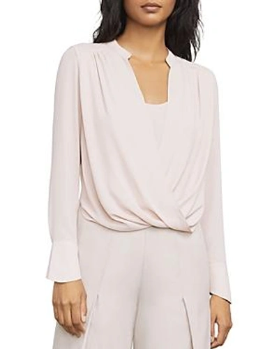 Shop Bcbgmaxazria Jaklyn Draped Front Blouse In Bare Pink