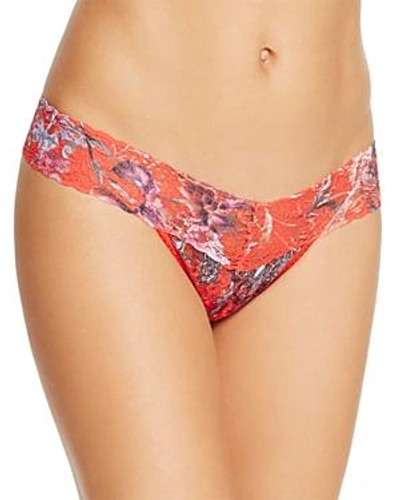 Shop Hanky Panky Fiery Floral Low-rise Thong In Red Floral