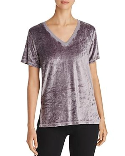 Shop Michael Stars Velvet Slouchy Tee In Galvanized