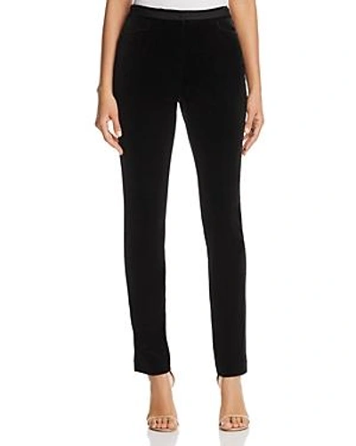 Shop Badgley Mischka Velvet Skinny Pants In Black