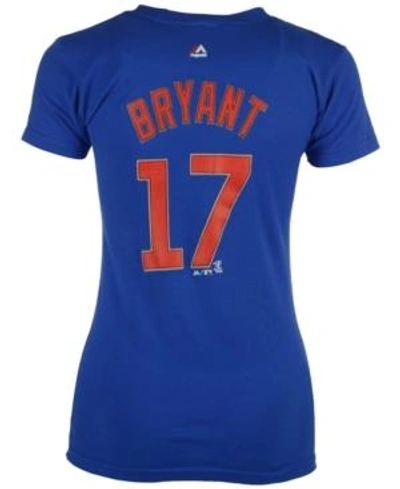 Shop Majestic Women's Kris Bryant Chicago Cubs Player T-shirt In Royalblue