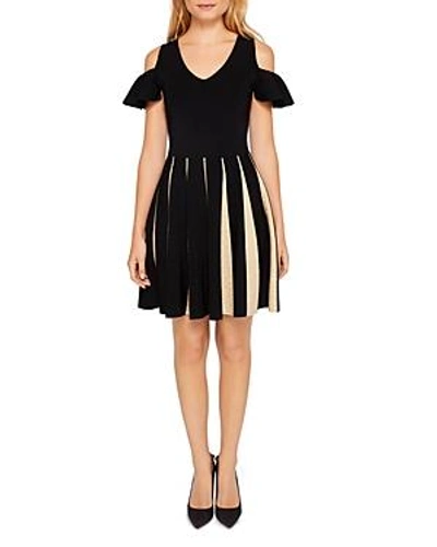 Shop Ted Baker Wytney Cold-shoulder Skater Dress In Black