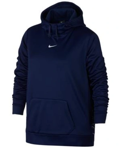 Shop Nike Plus Size Therma Training Hoodie In Binary Blue