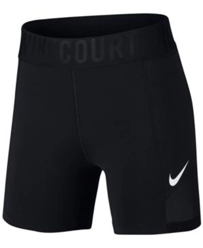 Shop Nike Court Power Tennis Shorts In Black/white