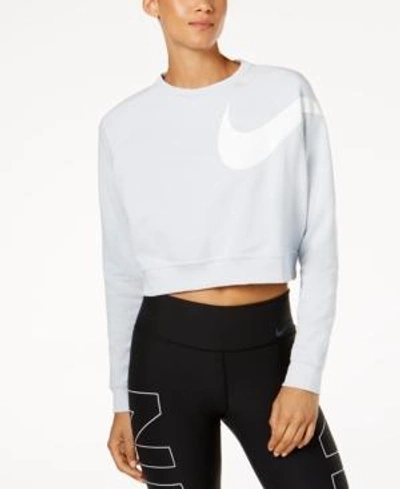 Shop Nike Dry Cropped Training Top In Pure Platinum/white