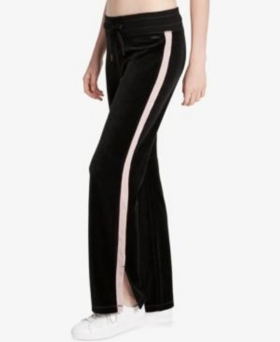 Shop Calvin Klein Performance Velour Track Pants In Black/bare