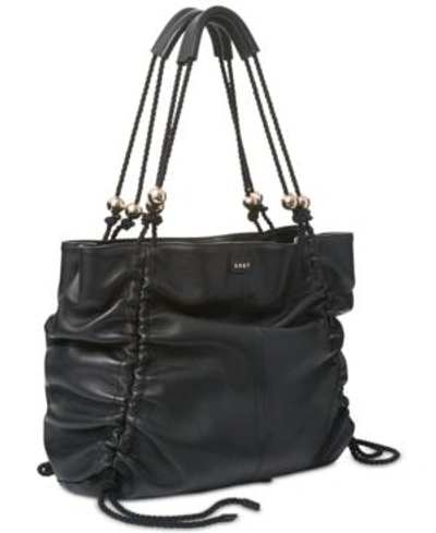 Shop Dkny Medium Drawstring Hobo In Black