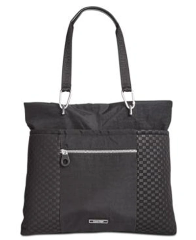 Shop Calvin Klein Athleisure Extra-large Tote With Pocket In Blk/black
