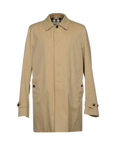 Shop Burberry Overcoats In Beige