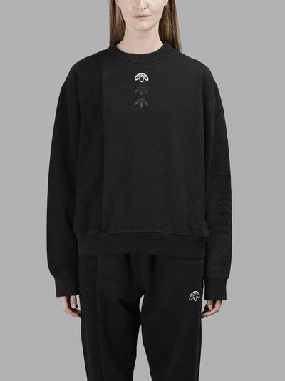 Shop Adidas Originals By Alexander Wang Adidas By Alexander Wang Women's Black Inout Crewneck Sweater In In Collaboration With Alexander Wang