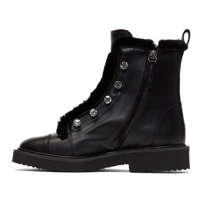 Shop Giuseppe Zanotti Black Hilary Military Boots