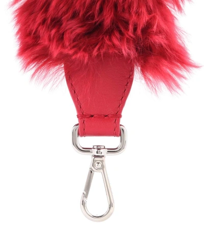 Shop Fendi Fur Bag Strap In Red