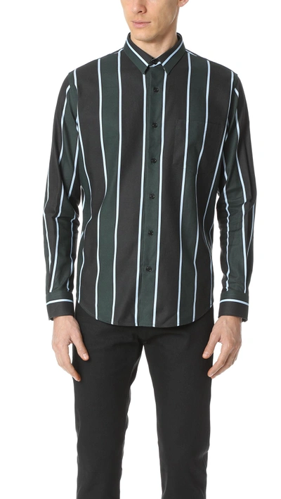 Shop Ami Alexandre Mattiussi Striped Shirt In Black