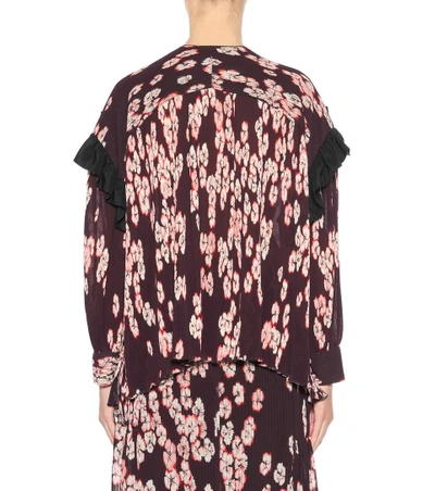 Shop Isabel Marant Willis Floral-printed Pleated Top In Multicoloured