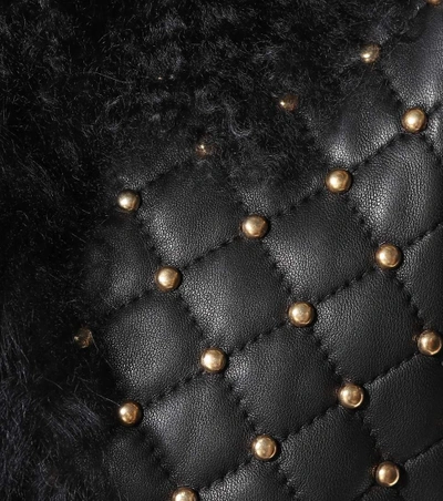 Shop Balmain Studded Leather Vest In Black