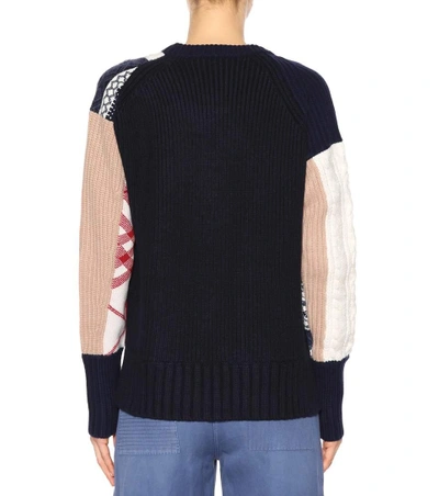 Burberry Colorblock Cable-knit Fair Isle Sweater In Camel | ModeSens