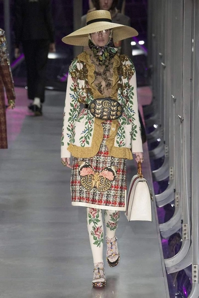 Shop Gucci Wool Intarsia Cardigan In Multicoloured