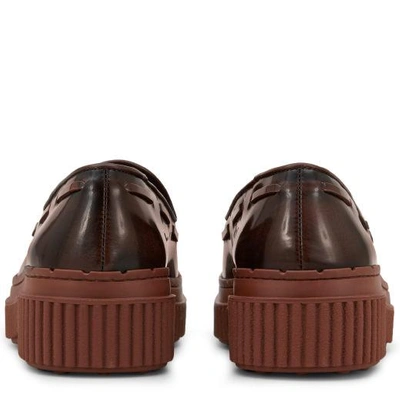 Shop Tod's Moccasin In Leather In Burgundy