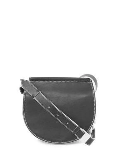 Shop Givenchy Infinity Leather Saddle Bag In Black-white