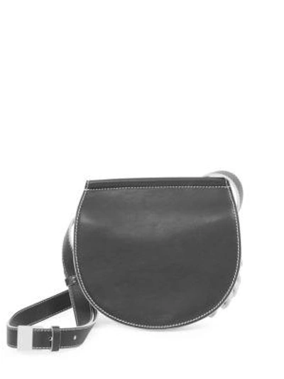 Shop Givenchy Infinity Leather Saddle Bag In Black-white