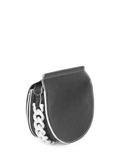 Shop Givenchy Infinity Leather Saddle Bag In Black-white
