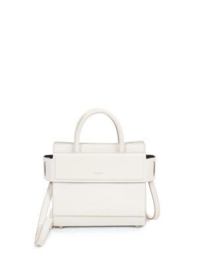 Shop Givenchy Horizon Leather Shoulder Bag In Off White