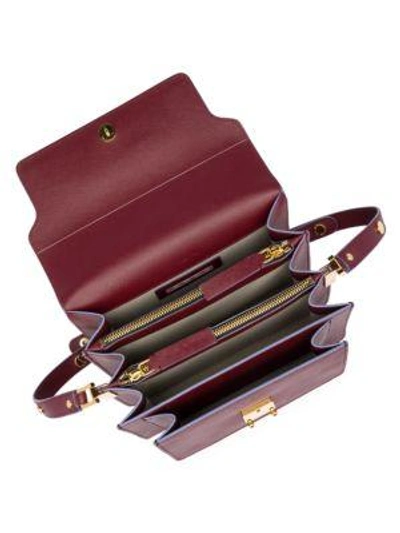 Shop Marni Bicolor Triple-gusset Shoulder Bag In Ruby
