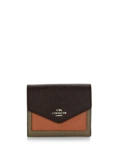 Shop Coach Small Colorblock Leather Bifold Wallet In Stone
