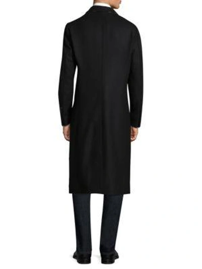 Shop Burberry Flynn Long Overcoat In Black