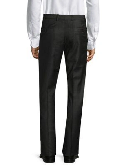 Shop Zanella Devon Straight Wool Trousers In Dark Brown