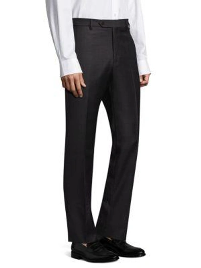 Shop Zanella Devon Straight Wool Trousers In Grey