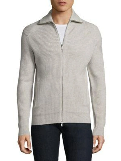Shop Theory Ronzons Merino Wool Cardigan In Grey