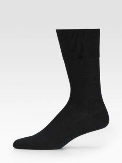 Shop Falke Firenze Cotton Socks In Black