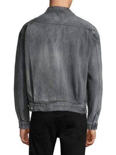 Shop John Elliott Full Zip Denim Jacket In Black