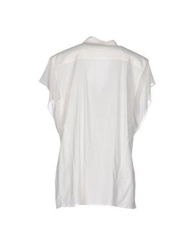 Shop Donna Karan Shirts In Ivory