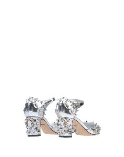 Shop Dolce & Gabbana Woman Pumps Silver Size 5.5 Calfskin, Lambskin