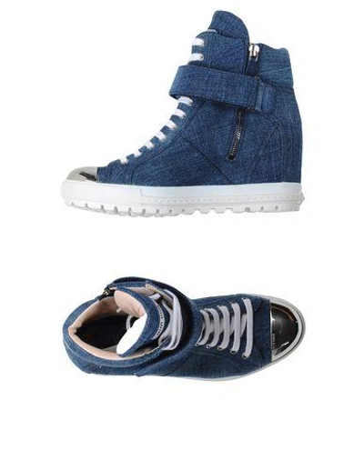 Shop Miu Miu Sneakers In Blue