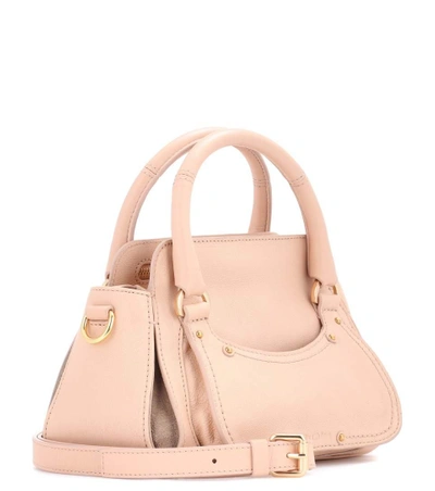 Shop See By Chloé Miya Mini Leather Shoulder Bag In Eude