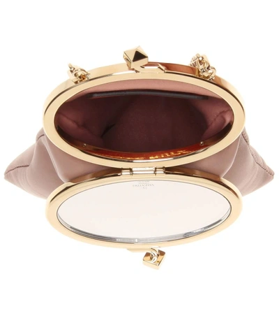 Shop Valentino Soft Mirror Leather Clutch In Pink